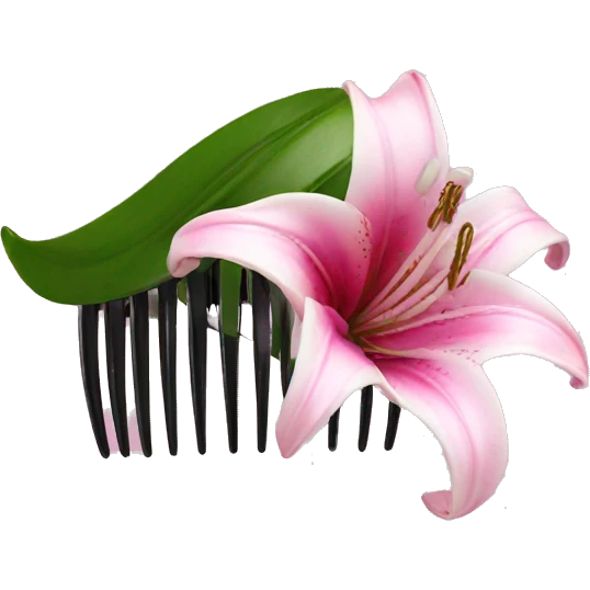 hair claw/clip with pink lily ( accessory)  emoji