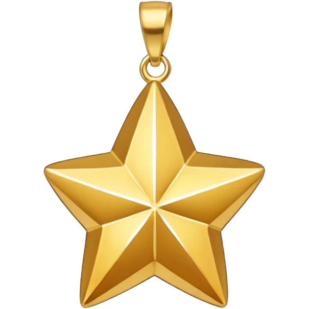golden star charm-shaped trinket, gold pendant emoji