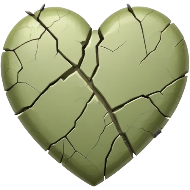 Pale olive broken heart emoji