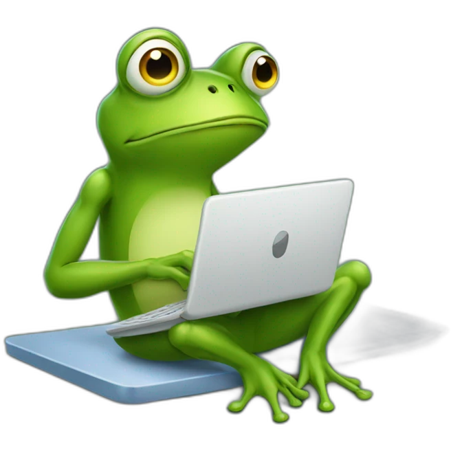 frog typing email emoji
