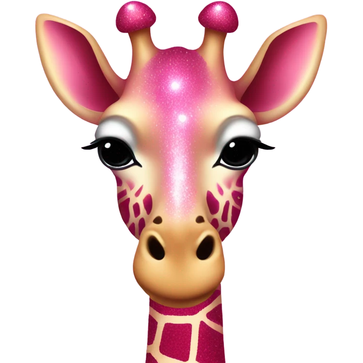 Pink ombre giraffe with glitter emoji