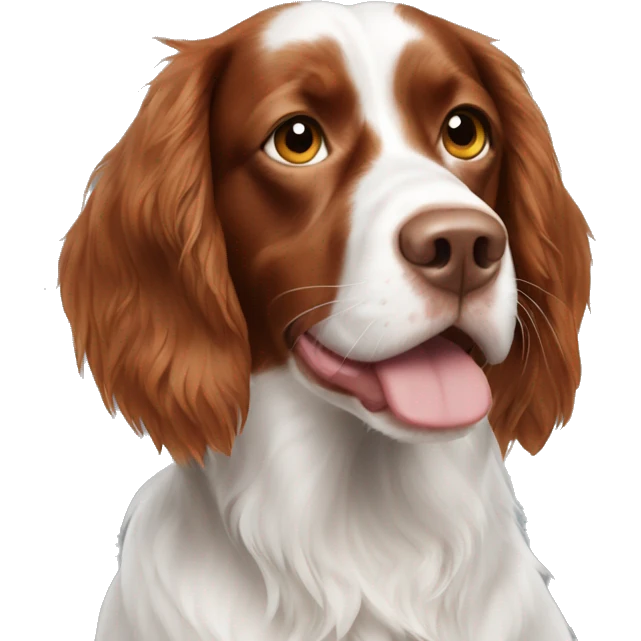 Brittany spaniel long hair with spots emoji