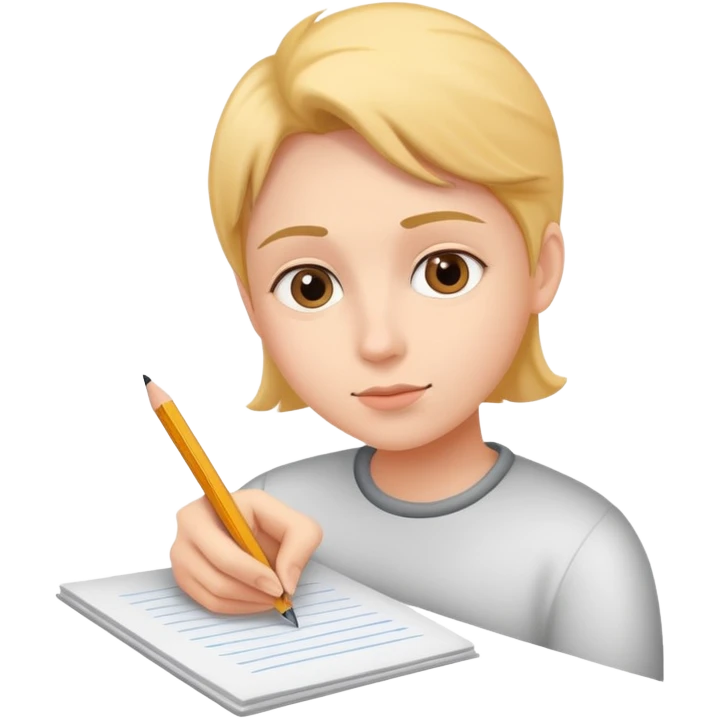 Person writing on paper with a pencil emoji