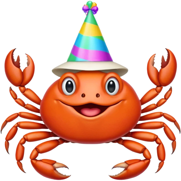 Crab with birthday hat dancing emoji