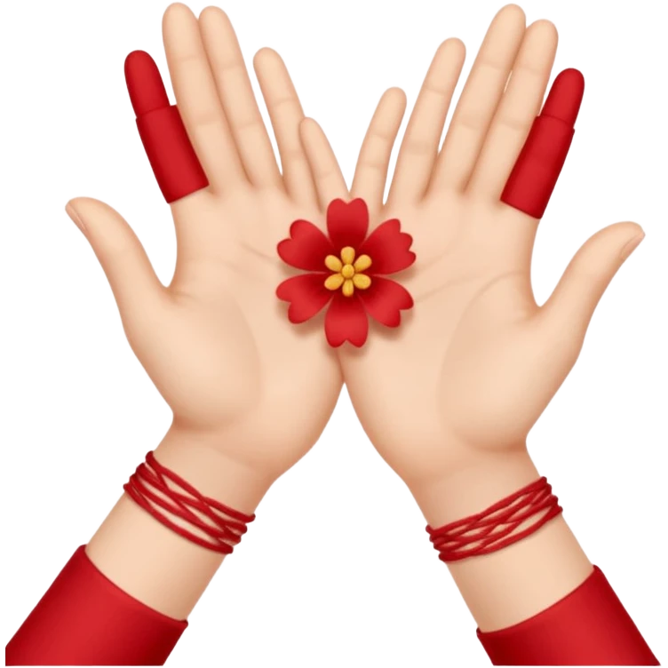 Two hands connect with red thread in suzume  emoji