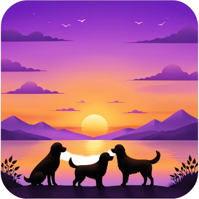 Sunset with dogs emoji