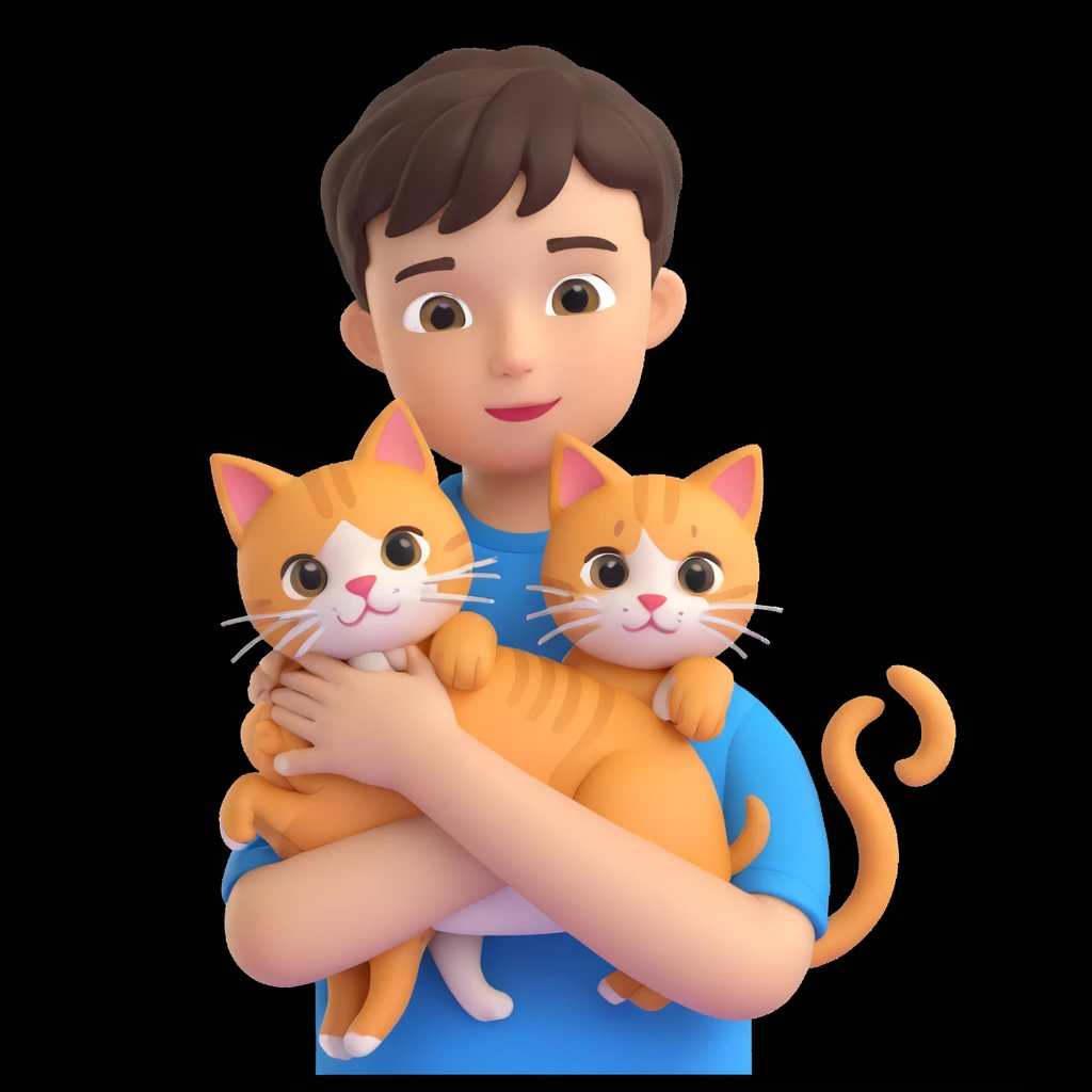 boy and cat pet emoji