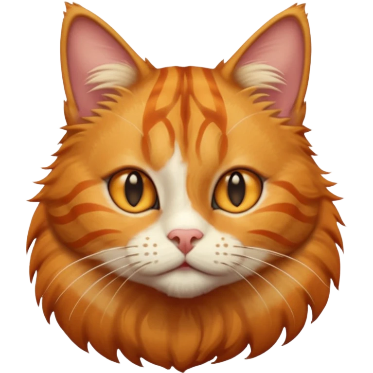 A high-resolution photo-realistic digital illustration of a ginger tabby cat emoji
