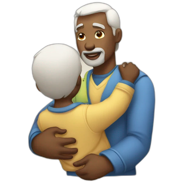 A father that give's a white rock to his son emoji
