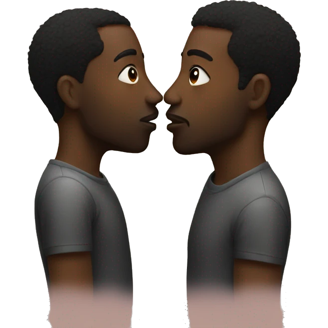 two black men kissing emoji