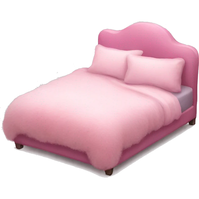 Pink bed fluffy realistic  emoji
