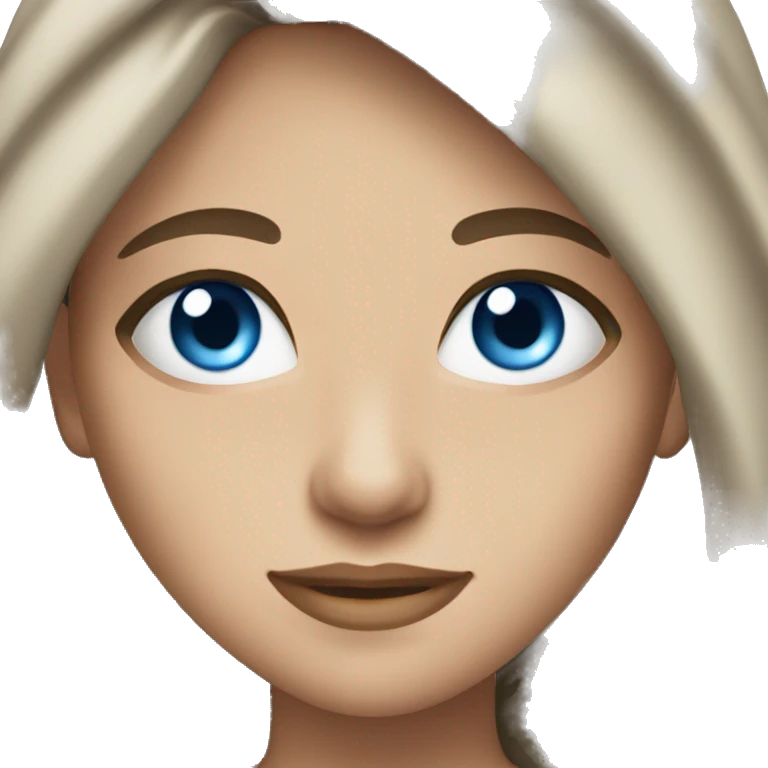 Brunette girl pretty blue eyes long hair emoji
