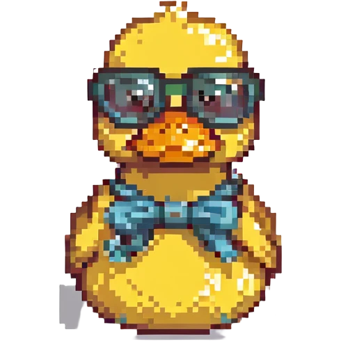 Rubber duck wearing tiny glasses emoji
