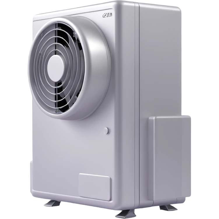 3D realistic style air conditioning unit with metallic finish emoji