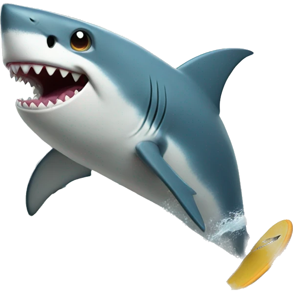 shark riding surf emoji