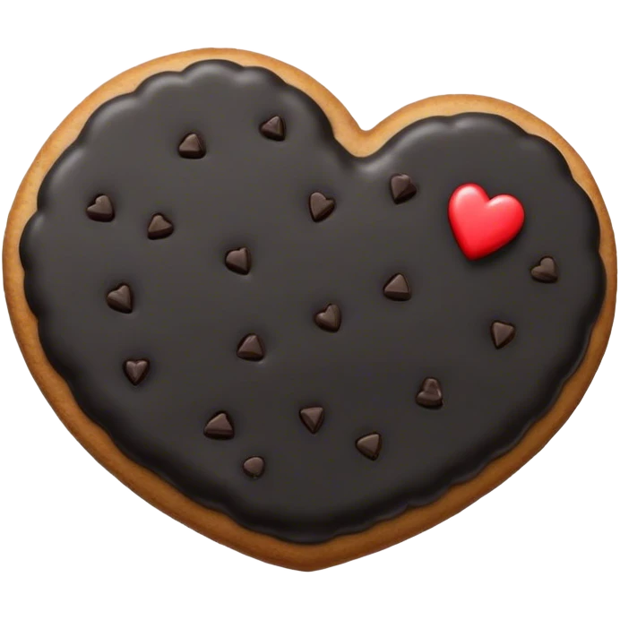 Black cookie heart emoji