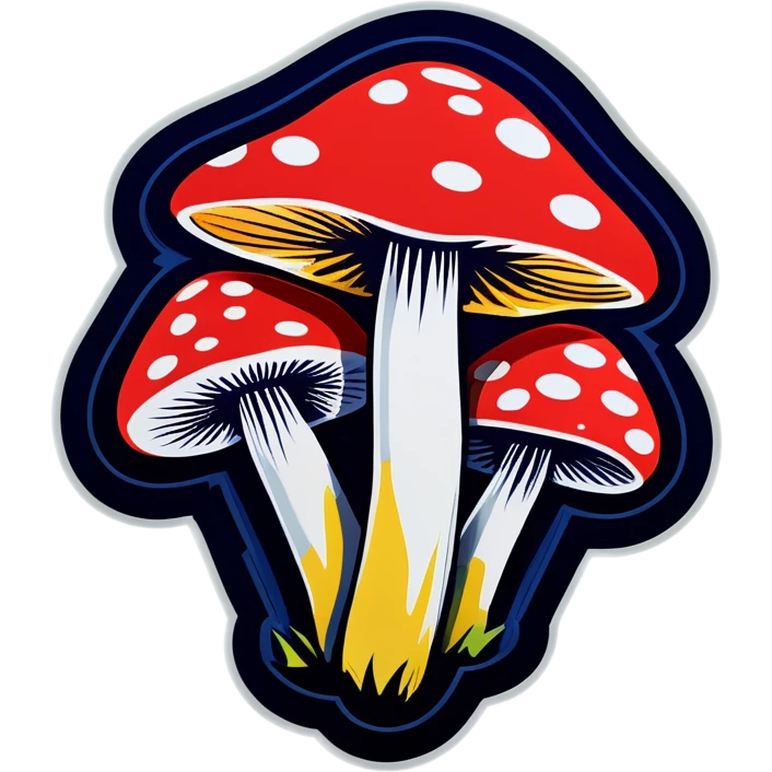 Pop art mushrooms emoji