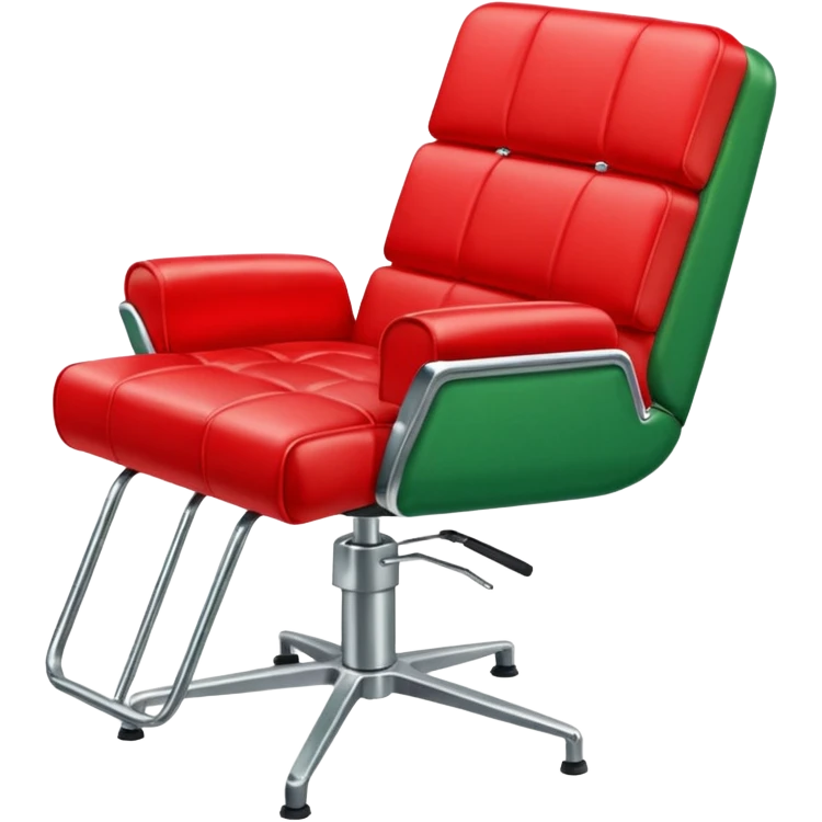 A red and green salon chair emoji