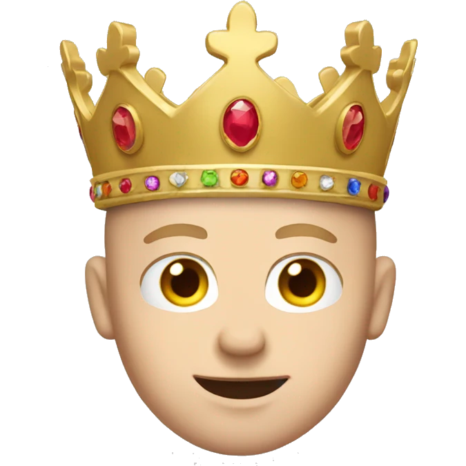 Bald white Man wearing a crown emoji
