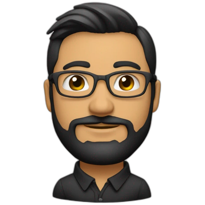 Elkin de la cruz-consultor de negocios-sombra barba blanca-lentes marco negro emoji