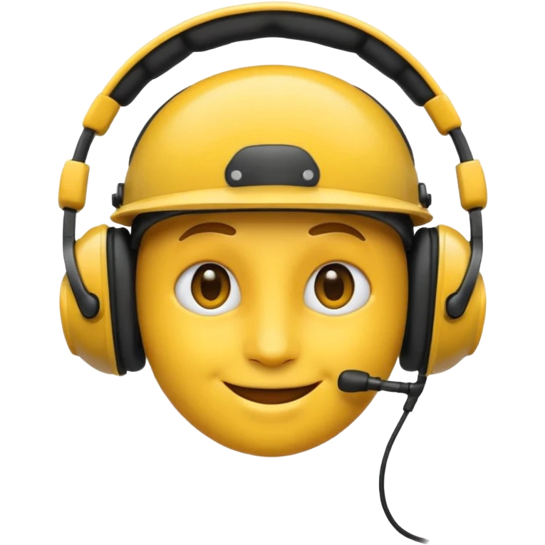 un emoji qui écoute de la musique avec un casque audio avec un léger sourire emoji