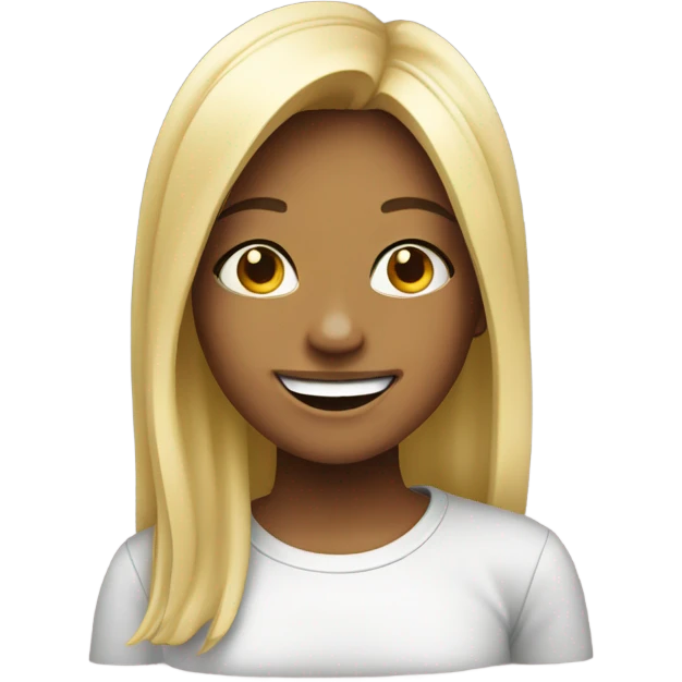 smiling girl in parody style emoji