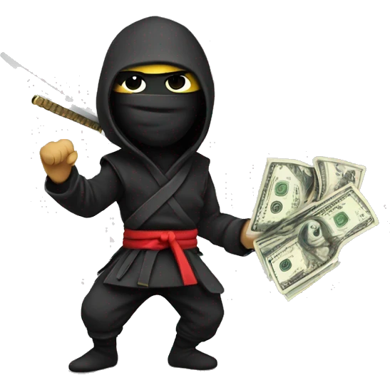 ninja with a money emoji