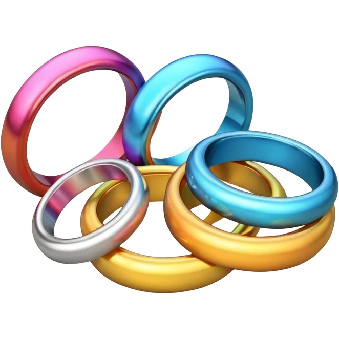 Stacking rings in bright colors emoji