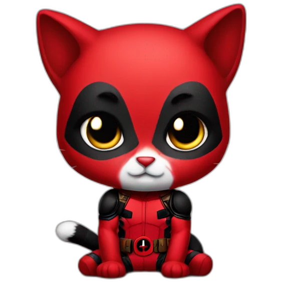 deadpool as a chibi cat emoji
