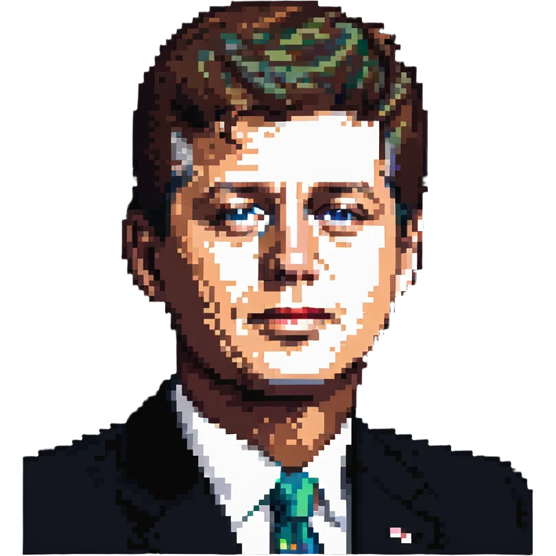John F Kennedy presidential portrait, 35th US president emoji