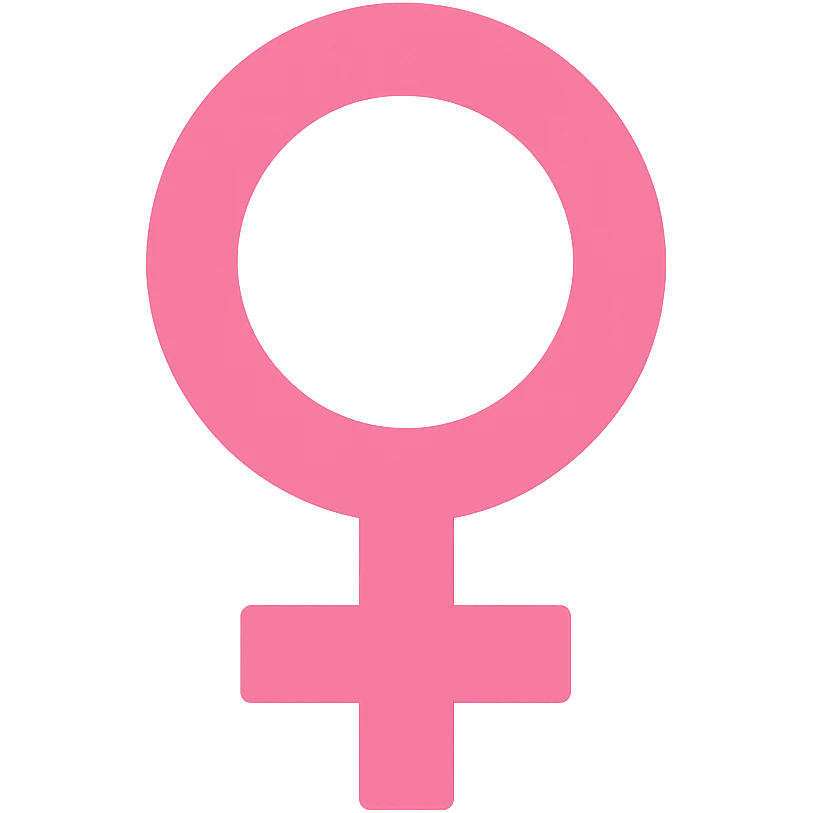female gender symbol, flat pink, minimal emoji style, suitable for Discord role icon, color icon style, simple and bold, clean lines, modern look emoji