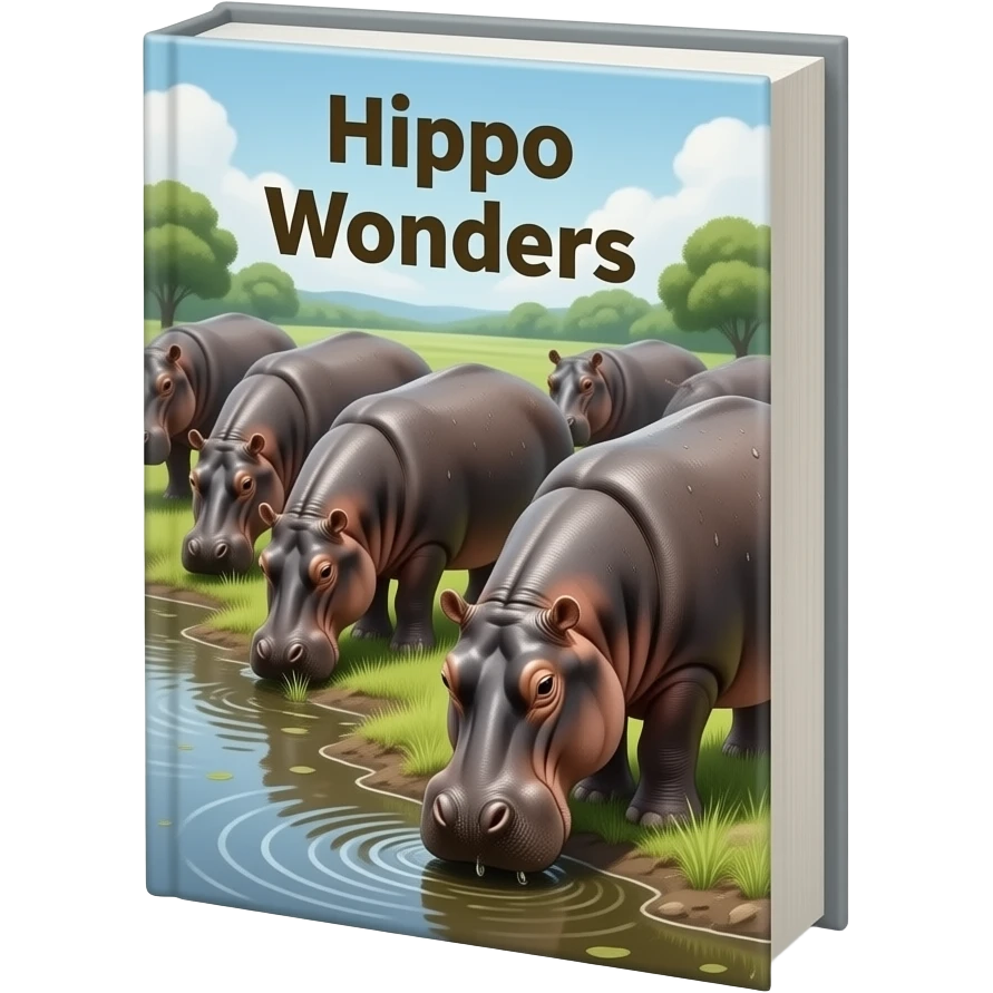Book about hippoes emoji