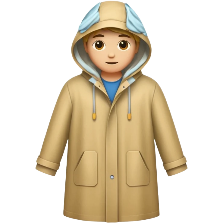 sand raincoat, just rain coat, negative: object. emoji