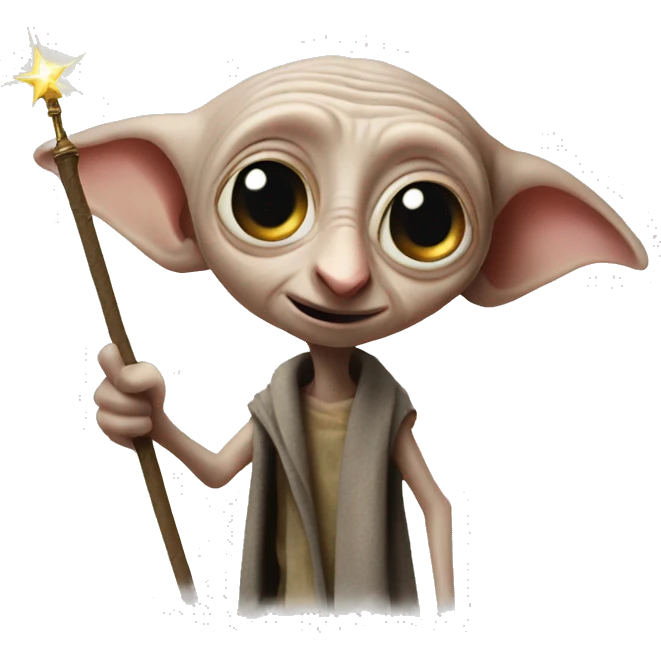 Dobby with a magic wand emoji