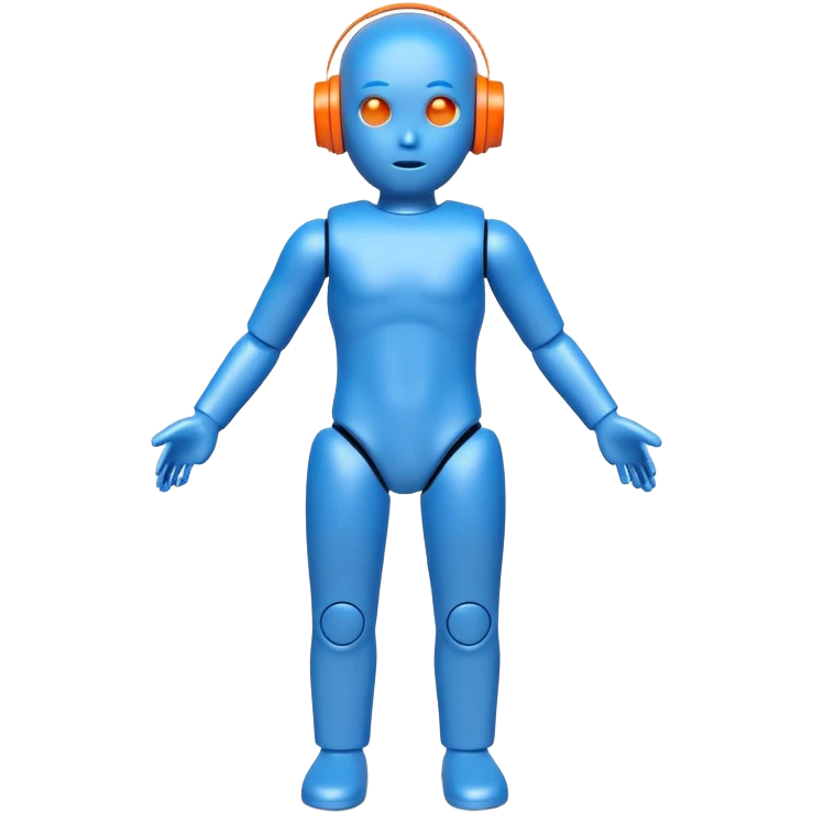 blue test dummy with a tracking targets emoji
