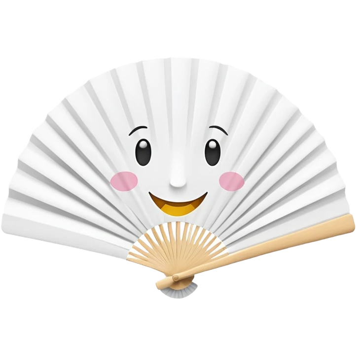 Paper fan with a cute smiling face emoji