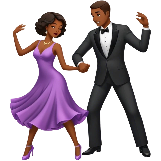 Black married couple dancing  emoji