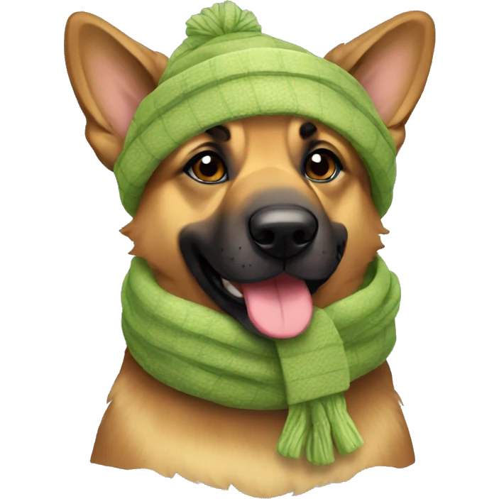 german sheppard with a scarf on head emoji
