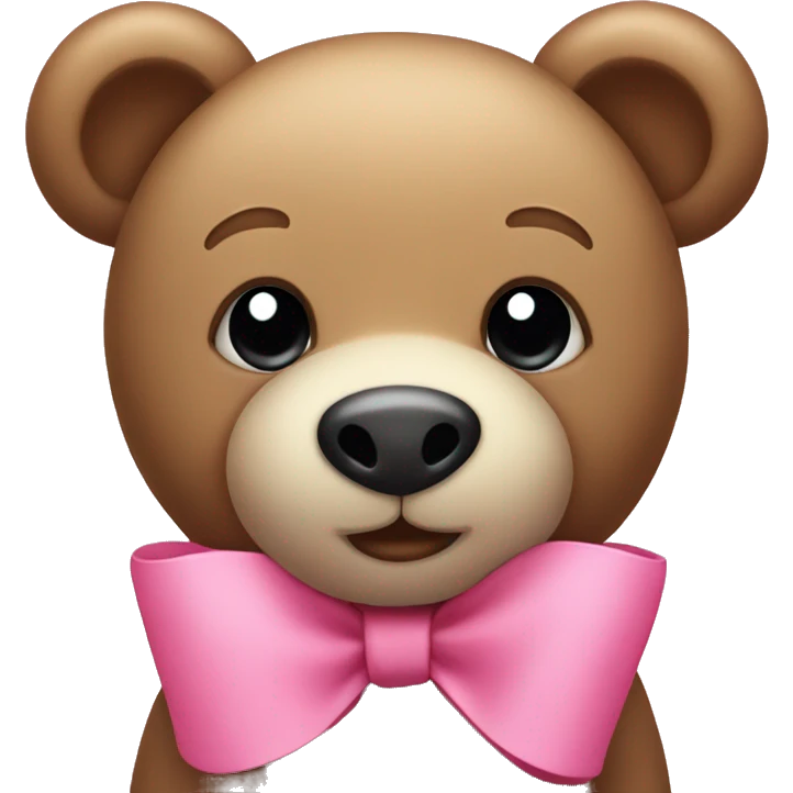 A cute teddy bear with a pink bow emoji