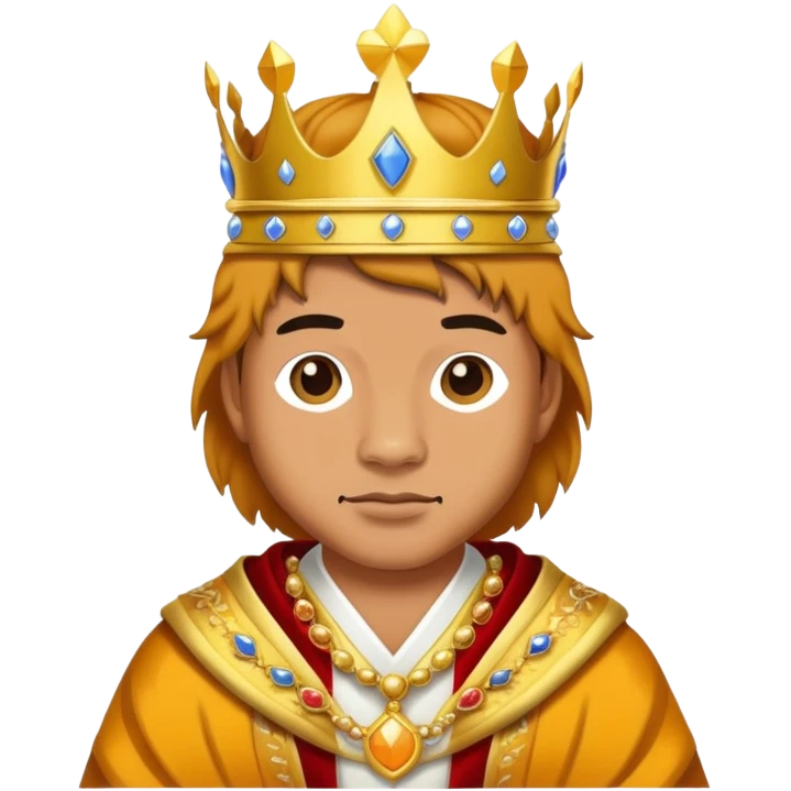 Tiger king with crown and royal robe emoji
