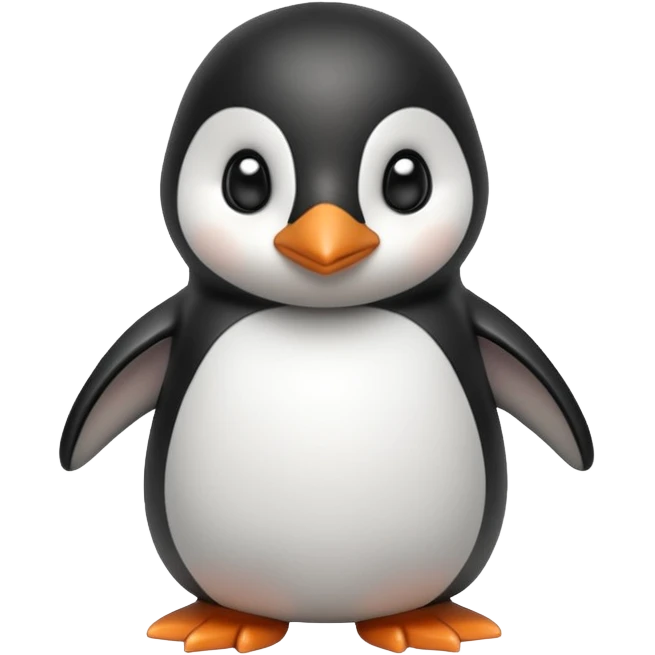 Isolated, detaile illustration of the most incredibly adorable baby penguin 
figurine imaginable, toy style. emoji