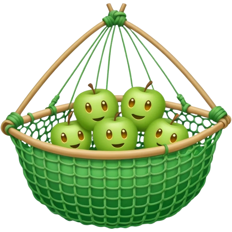 fishing net rolled up apple emoji style emoji