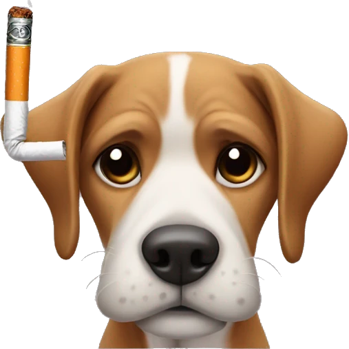 dog with cigarette emoji