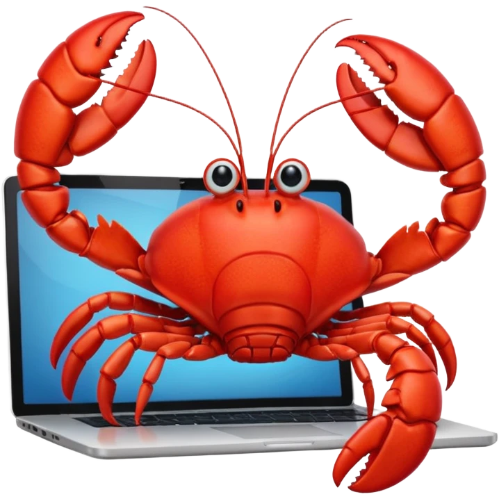 Lobster Working on a Laptop emoji