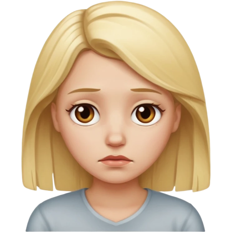 Blonde white girl looking sad  emoji
