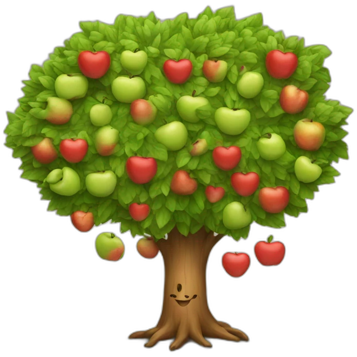 Tree with Apples and hearts emoji