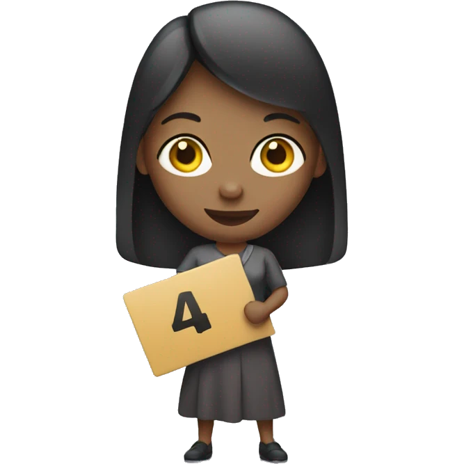 Woman holding 4B sign emoji