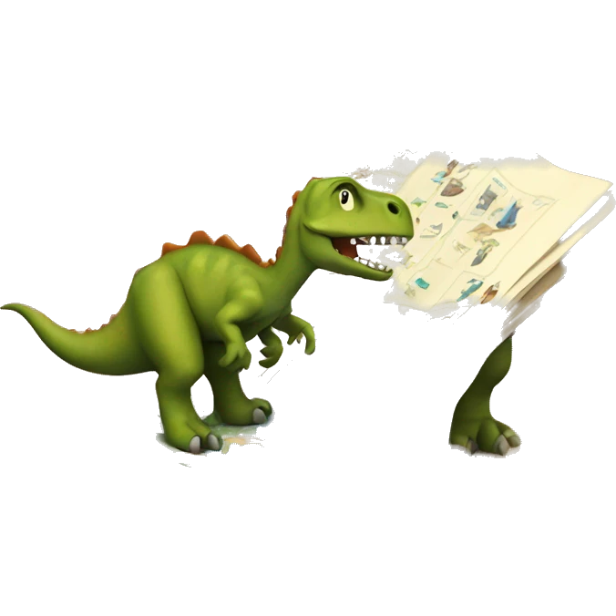 Dinosaur reading map emoji