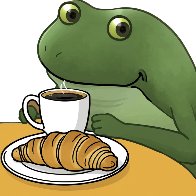 coffee and croissant emoji