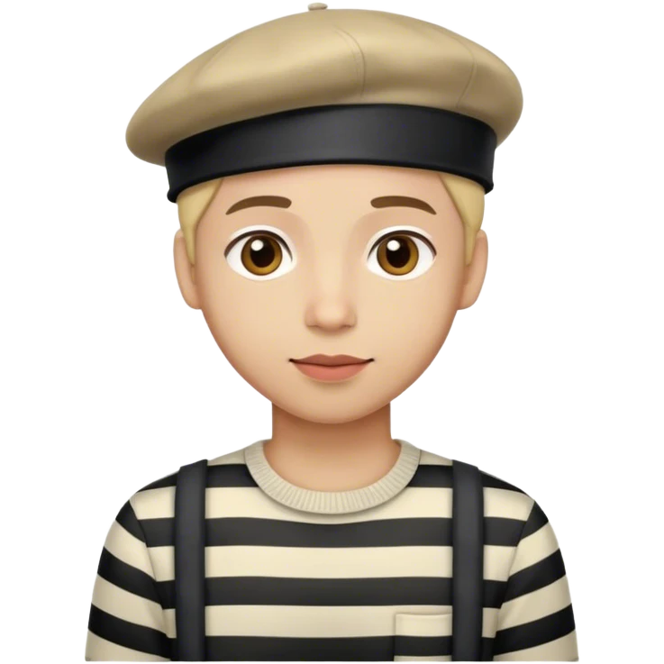 French person with a beret and stripped shirt emoji
